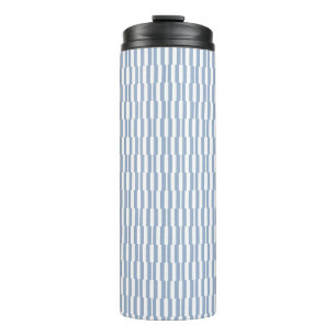 Thermotumbler Babyblau und Weiß gestreift Thermosbecher