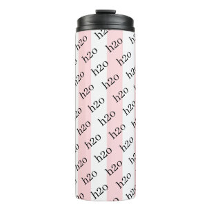 Thermotumbler Babyrosa und Weiß gestreift H2o Thermosbecher