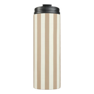 Thermotumbler Beige & Braunstreifen Thermosbecher