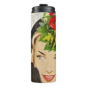 Thermotumbler Blumen Vintage Thermosbecher