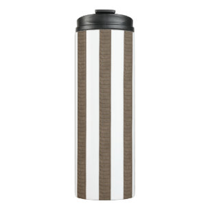 Thermotumbler Braun-Weiß gestreift Thermosbecher