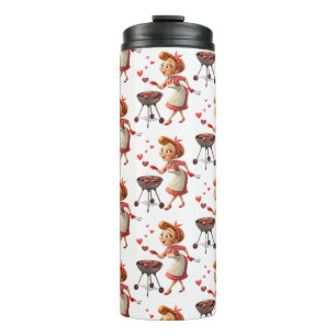 Thermotumbler Lady Kochen Rote Herzen Thermosbecher