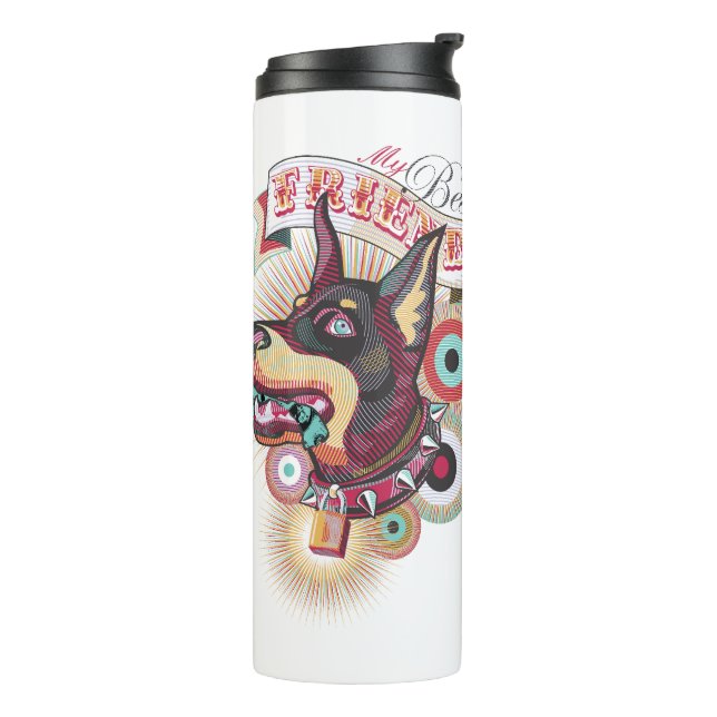 Thermotumbler – Urban Loyalty Dobermann Pop-Art  Thermosbecher (Nach links gedreht)
