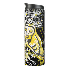 Thermotumbler – Urbane Eule und surrealer Reichtum Thermosbecher