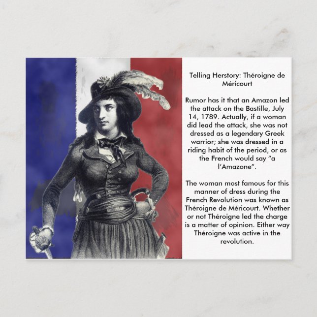 Théroigne de Méricourt Französische Revolution Postkarte (Vorderseite)