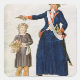 Theroigne de Mericourt Quadratischer Aufkleber
