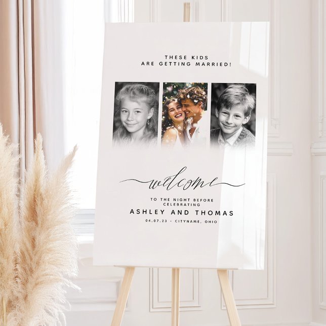 These Kids Are Getting Married Welcome Acrylschild (3 Photos Welcome Sign "These Kids Are Getting Married")