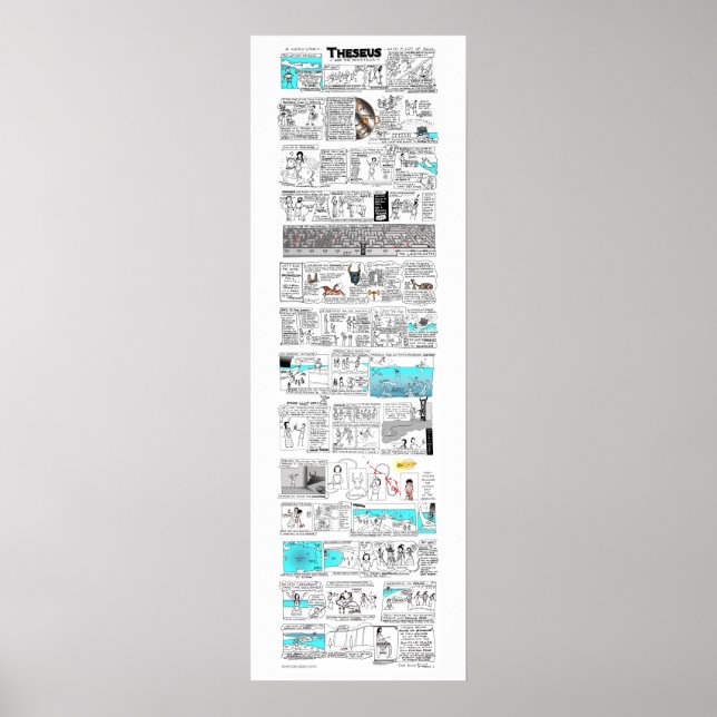 Theseus und Minotaur - Graumythcomix-Streifen Poster (Vorne)