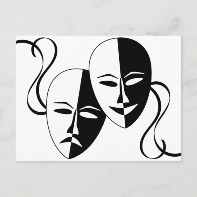 Thespian Mask Postkarte (Vorderseite)