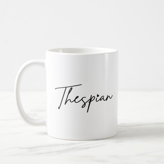 Thespio Typo noir écriture café Mug (Gauche)