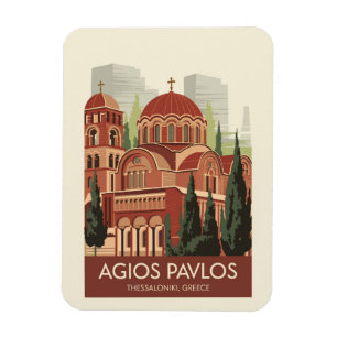 Thessaloniki Agios Pavlos Reise Kunst Vintage Magnet