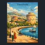 Thessaloniki Greece Vintage Travel Poster<br><div class="desc">Capture the timeless soul of the "Bride of the Thermaic Gulf" with this stunning Thessaloniki retro illustration on a poster. Inspired by mid-century travel aesthetics, this piece features the iconic White Tower and the vibrant coastal energy of Greece's cultural capital. Whether you’re a proud Thessalonikian, a lover of Aegean history,...</div>