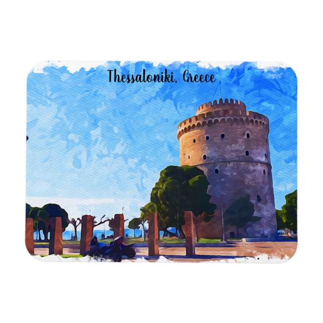 Thessaloniki Griechenland Aquarellbilder Magnet (Horizontal)