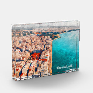 Thessaloniki Griechenland Panorama-Aussicht Fotoblock