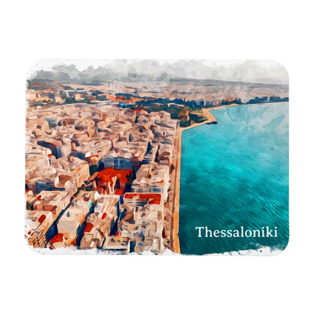 Thessaloniki Griechenland Panorama-Aussicht Magnet (Horizontal)