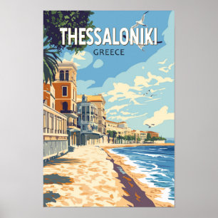 Thessaloniki Griechenland Reisen Kunst Vintag Poster