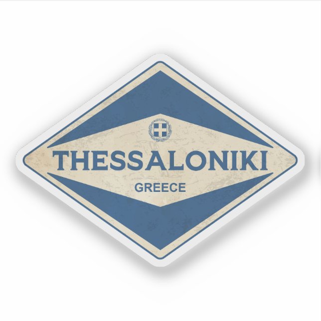 Thessaloniki Griechenland Vintag Aufkleber (Vorderseite)