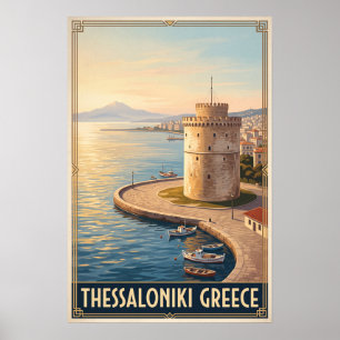 Thessaloniki Griechenland Vintage Retro Reise Poster