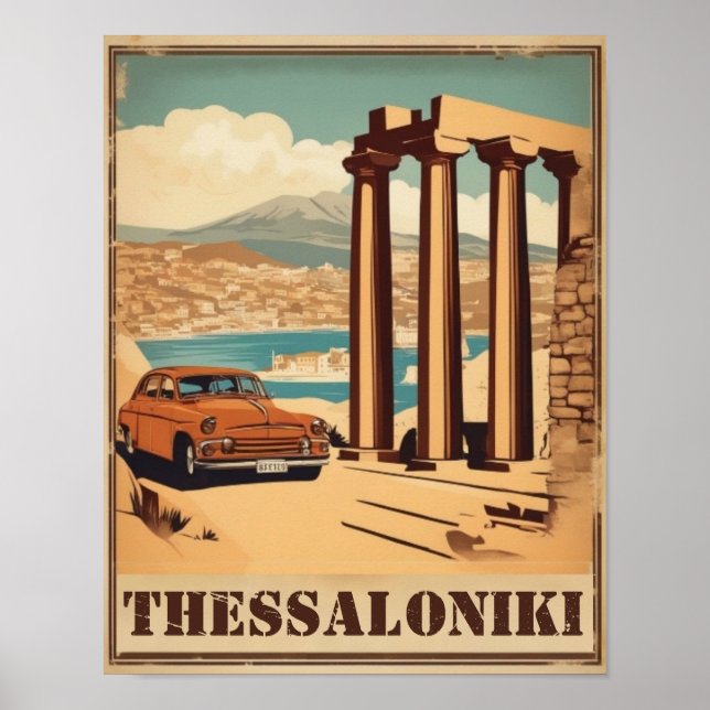 Thessaloniki Stadt, Griechenland Berufung Souvenir Poster (Vorne)