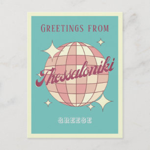 Thessalonique Grèce Voyage rétro Carte postale vin