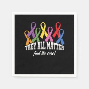 They All Matter Cancer Awareness Ribbon Gift Serviette