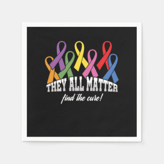 They All Matter Cancer Awareness Ribbon Gift Serviette