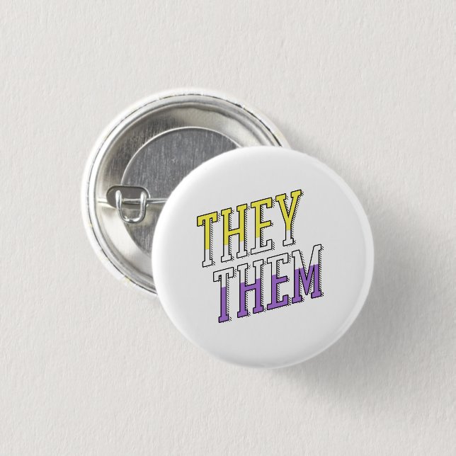They Them Nonbinary Colors Button (Vorne & Hinten)