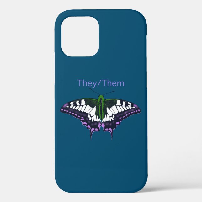 They/Them Nonbinary Pride Swallowtail Butterfly Case-Mate iPhone Hülle (Rückseite)