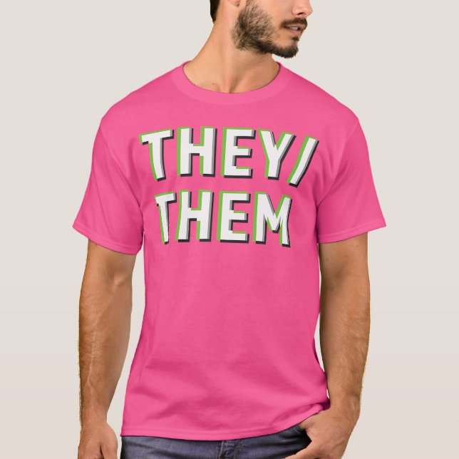 They Them Pronouns Agender Non Binary Lgbtq Optica T-Shirt (Vorderseite)