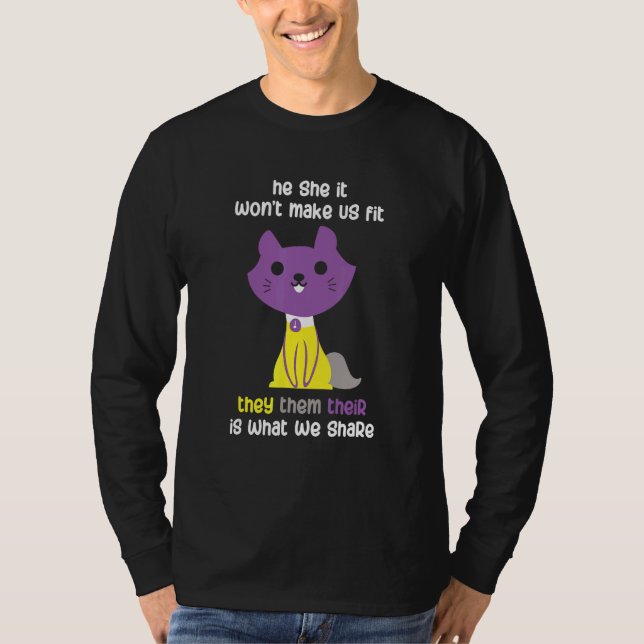 They Them Their Non Binary Fluid Pride For Queers T-Shirt (Vorderseite)