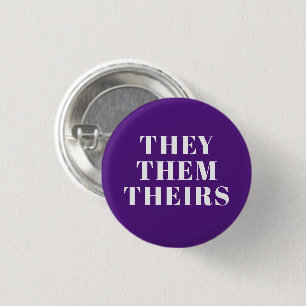 They, Them, Theirs Geschlechter Pronomen lila Lgbt Button