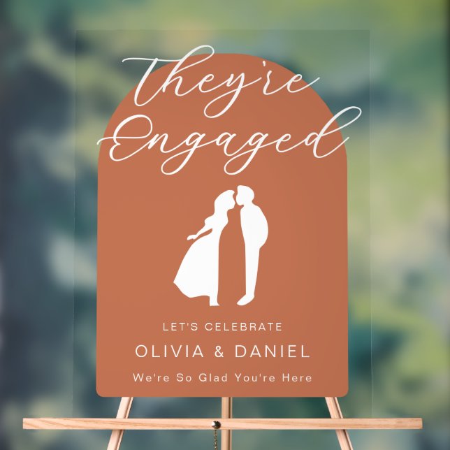 They're Engaged Boho Neutral Acrylschild (Neutral)