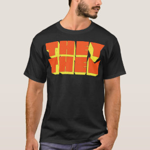 TheyThem Pronomen Retro Style Design 2 T-Shirt
