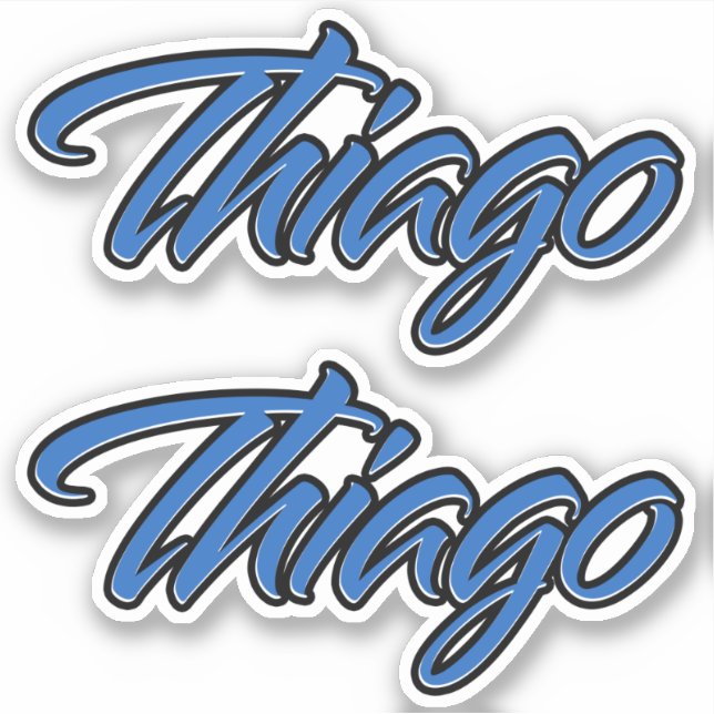 Thiago Name blue Aufkleber Sticker Stickerset (Vorderseite)
