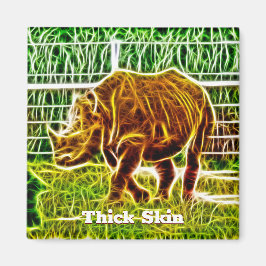 Thick Skin Rhino Zeichnend Magnet