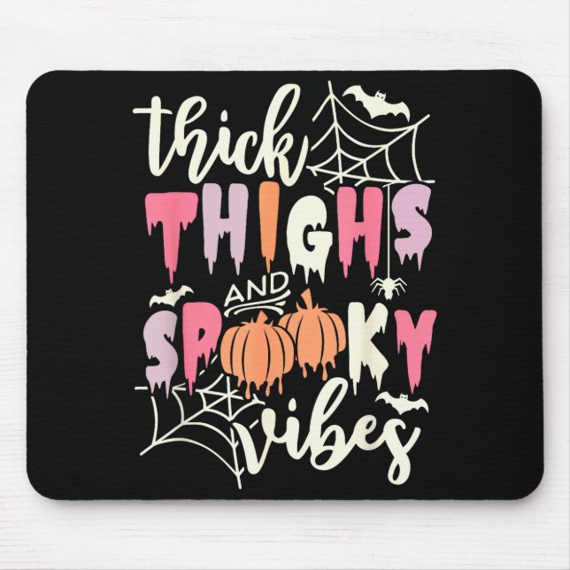 Thick Thighs And Soky Vibes Retro Groovy Halloween Mousepad (Vorne)