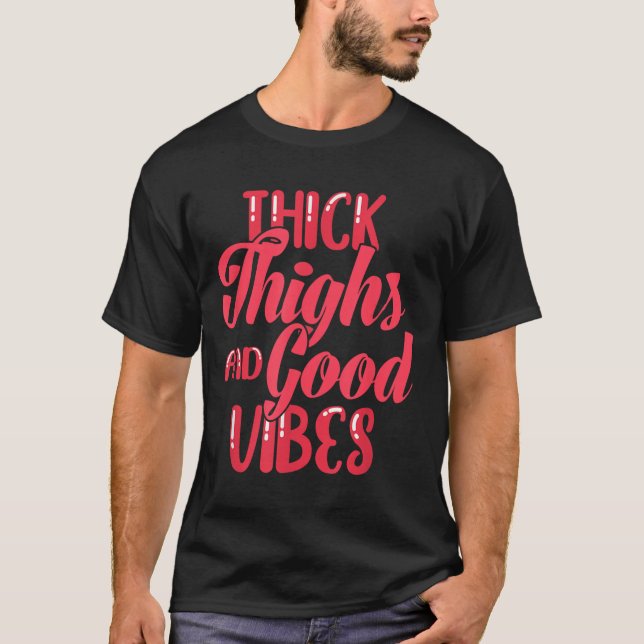 Thick Thighs Fun Tee For Fat Persons - Black, Plus (Vorderseite)