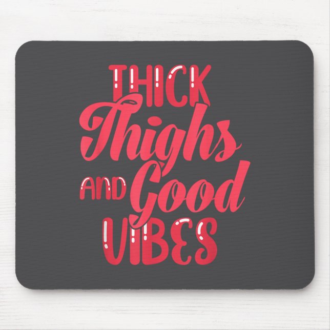 Thick Thighs Fun Tee For Fat Persons - Black, Plus Mousepad (Vorne)