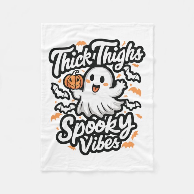 Thick Thighs Spooky Vibes Fleecedecke (Vorderseite)