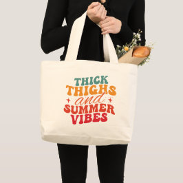Thick Thighs & Summer Vibes Beach Lebensmittelgesc Jumbo Stoffbeutel