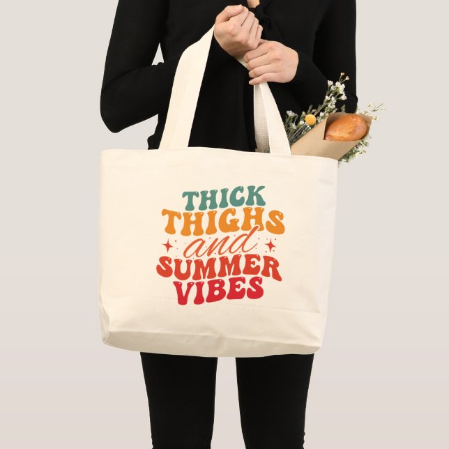 Thick Thighs & Summer Vibes Beach Lebensmittelgesc Jumbo Stoffbeutel (Vorderseite (Produkt))