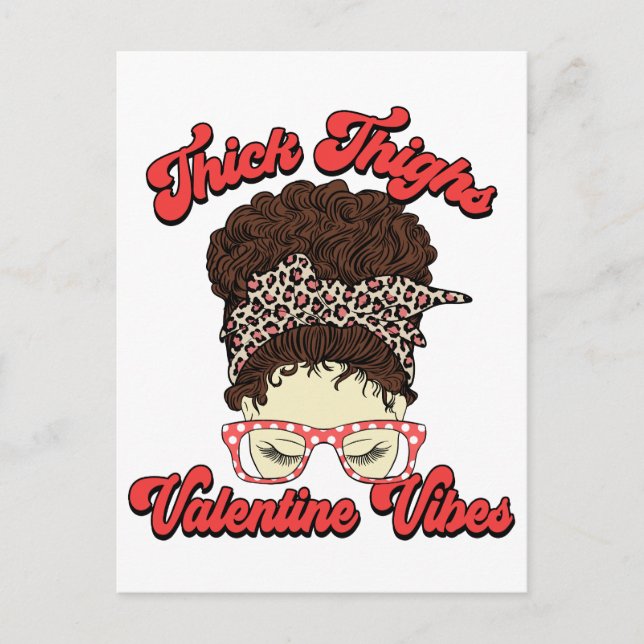 Thick Thighs Valentine Vibes Postkarte (Vorderseite)