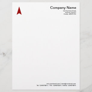 Thin Arrow - Ruby Red Briefbogen