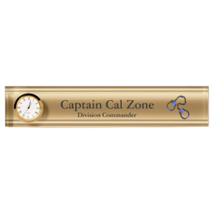 Thin Blue Line - 24 Karat Gold Look Namensplakette