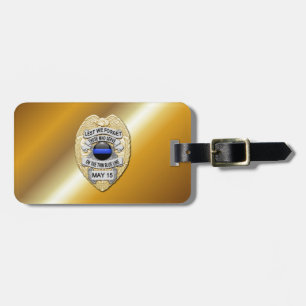 Thin Blue Line Abzeichen mit Button auf Umkehrseit Gepäckanhänger