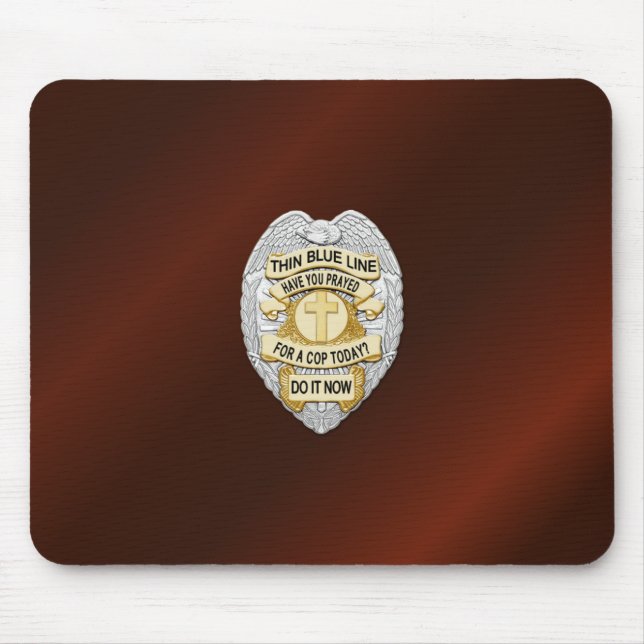 Thin Blue Line Abzeichen Mousepad (Vorne)