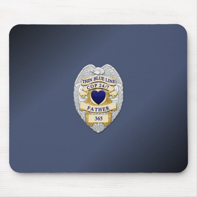 Thin Blue Line Abzeichen Mousepad (Vorne)