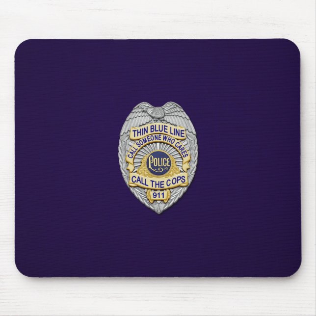 Thin Blue Line Abzeichen Mousepad (Vorne)