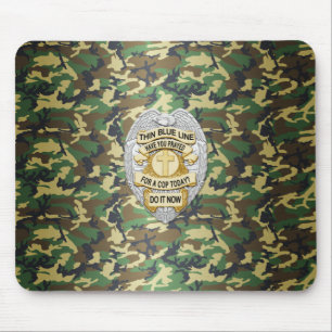 Thin Blue Line Abzeichen Mousepad