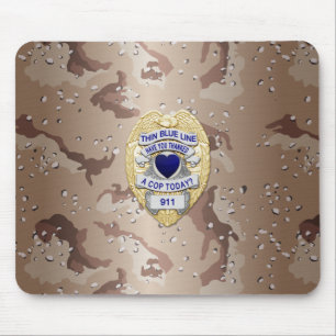 Thin Blue Line Abzeichen Mousepad